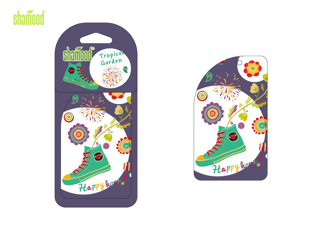 Happy Hour Tropical Garden Paper Personalised Air Fresheners for Car Using