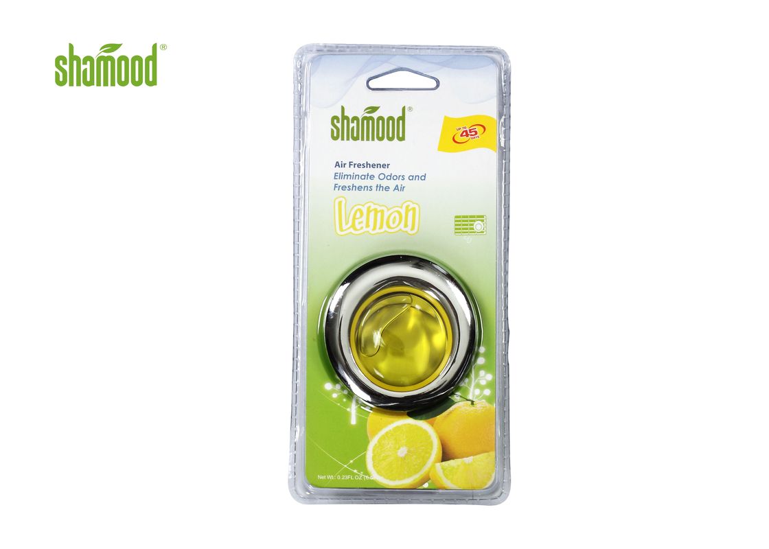 Yellow Lemon Fragrance Car Vent Air Freshener Membrane Size SGS