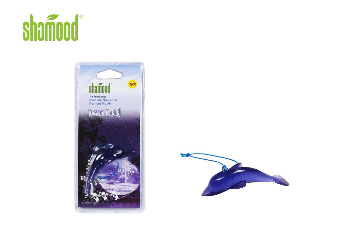 Single Dolphin Hanging In Car Plastic Air Freshener Dream Island  Fragrances